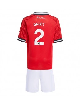 Detské Futbalové oblečenie Manchester United Diogo Dalot #2 2025-26 Krátky Rukáv - Domáci (+ trenírky)